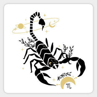 Black and Gold Zodiac Sign SCORPIO Magnet